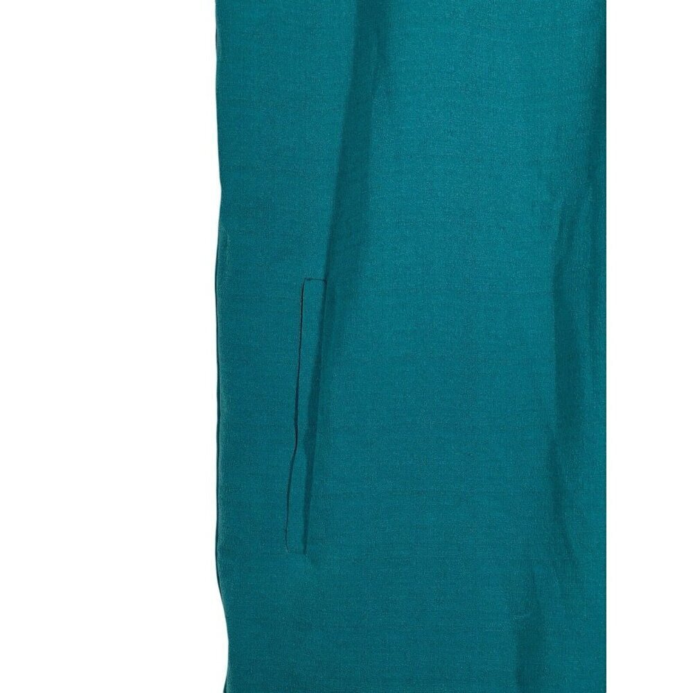 Leith Shift Dress Size S Teal Blue Boxy Pockets‎ V-Neck Woven Pleat Detail NWT - Picture 3 of 11